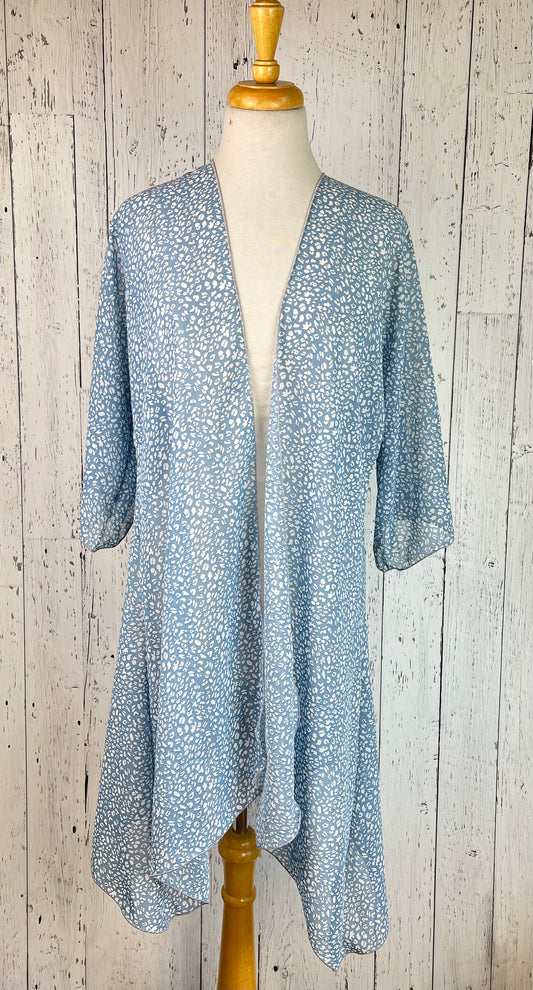 Baby Blue Animal Print Sleeved Kimono (Various Lengths )