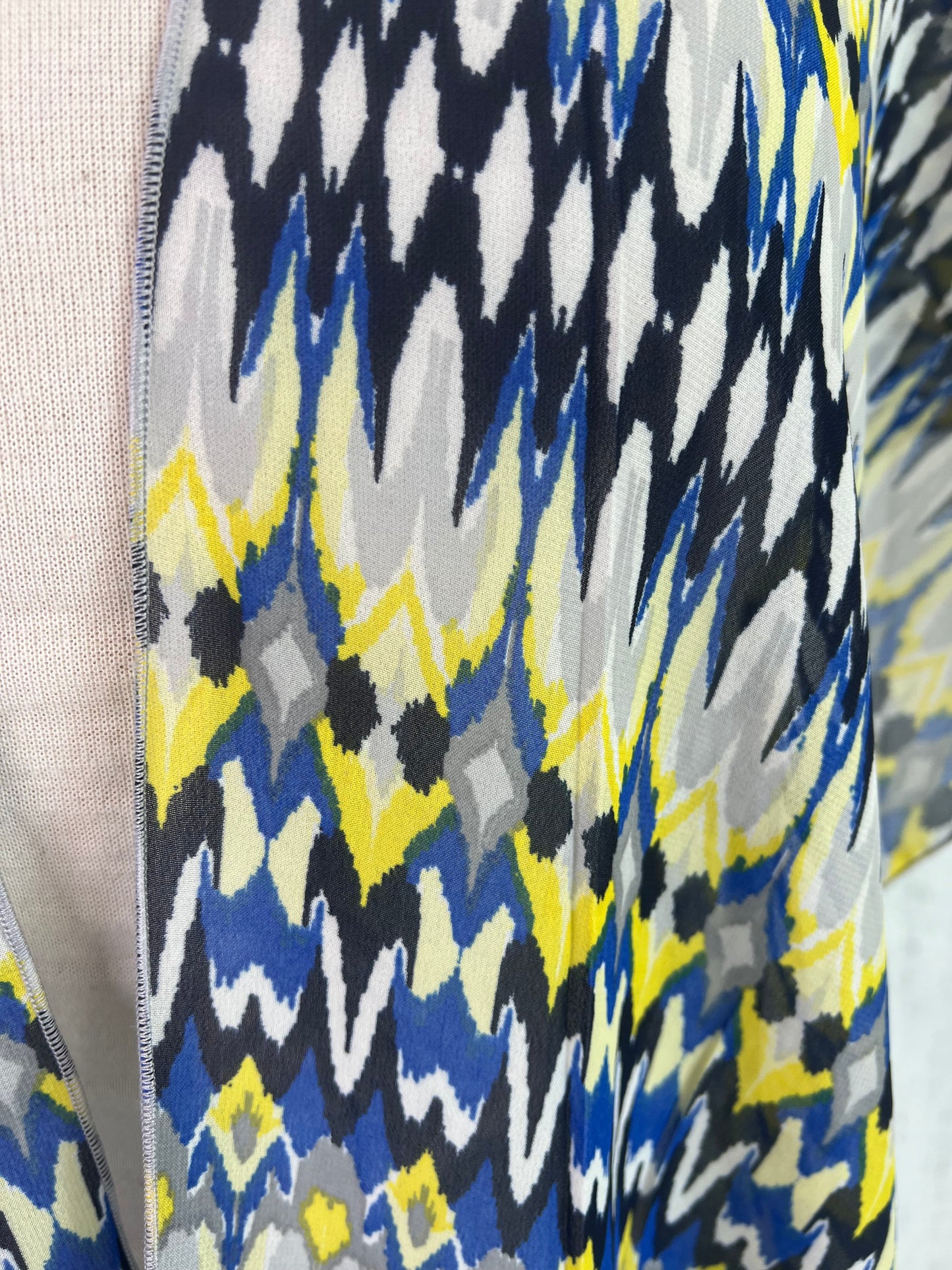 Blue Geo Short Sleeve Kimono