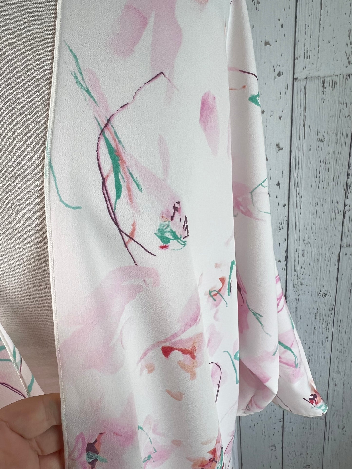 Pink Watercolour Floral Sleeved Kimono Various Lengths