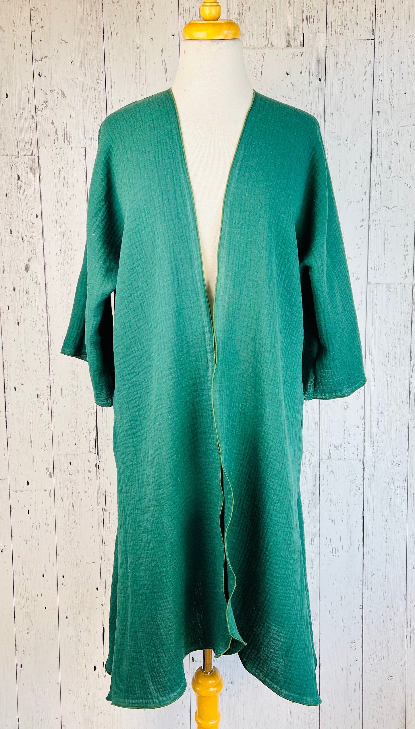 Pine Organic Cotton Sleeved Kimono
