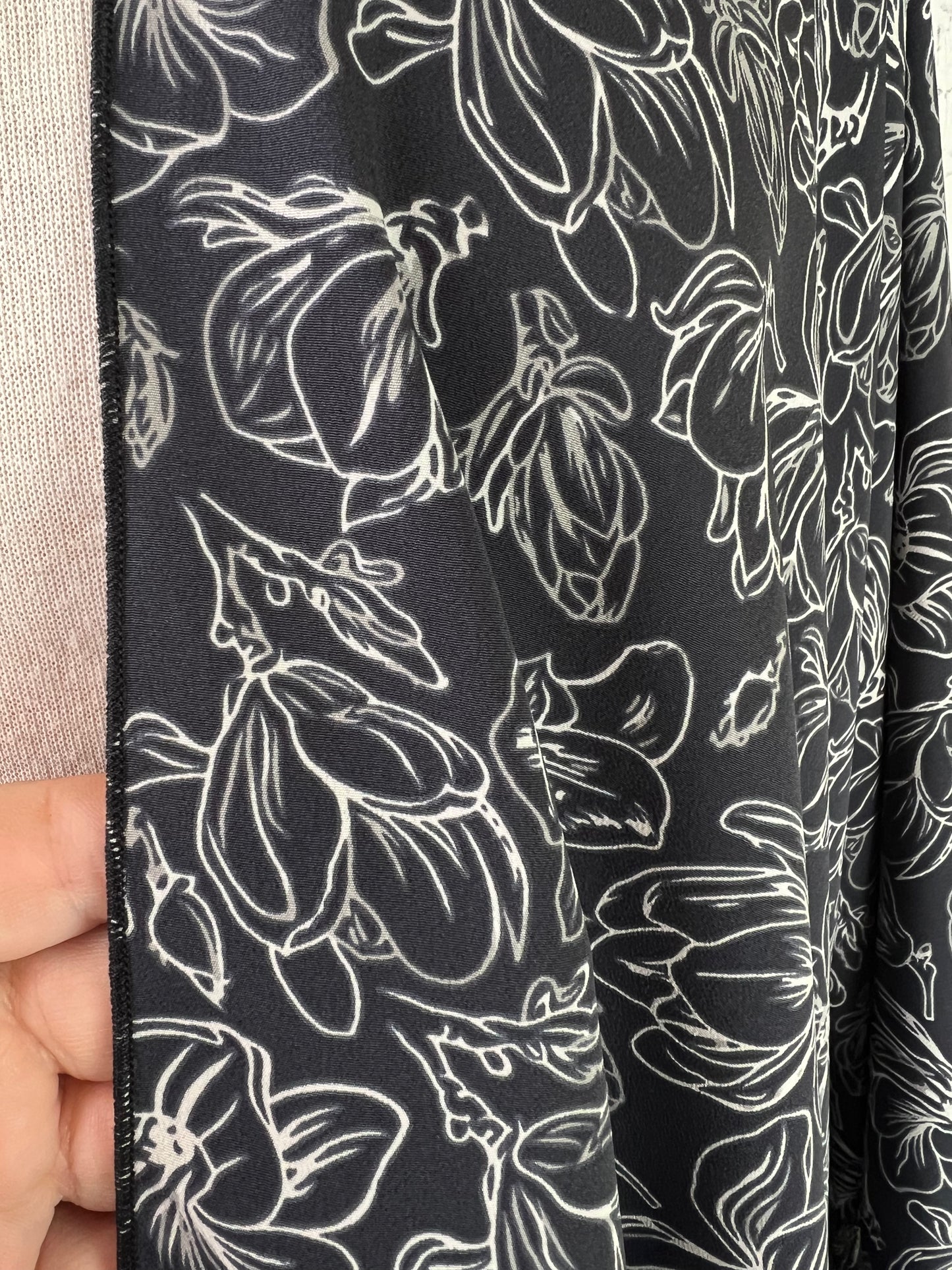 Black Floral Sleeved Kimono Various Lengths