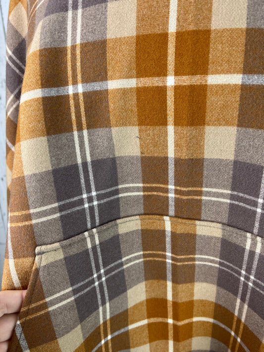 Biscotti Plaid Hooded Poncho