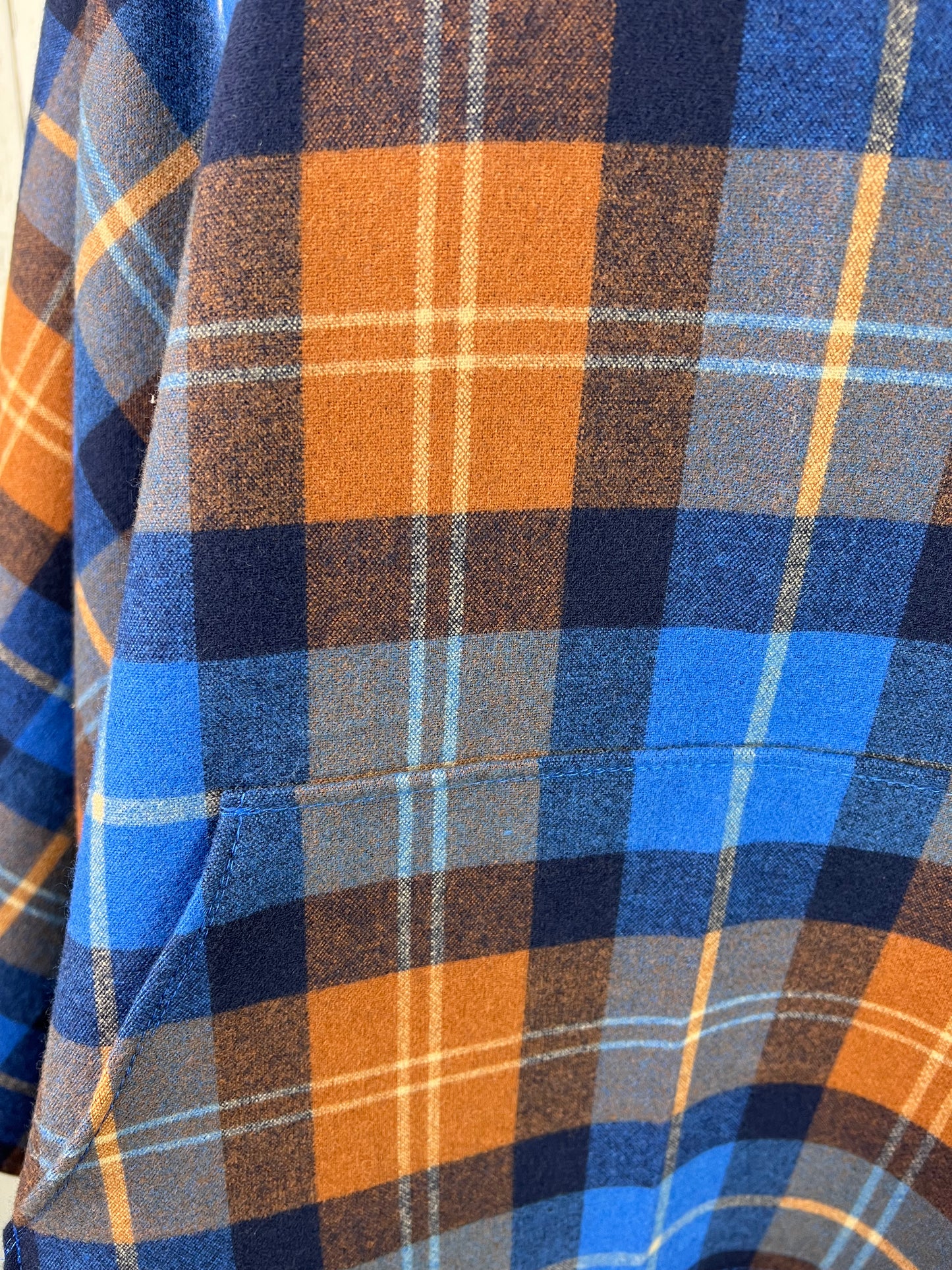 Moody Plaid Hooded Poncho