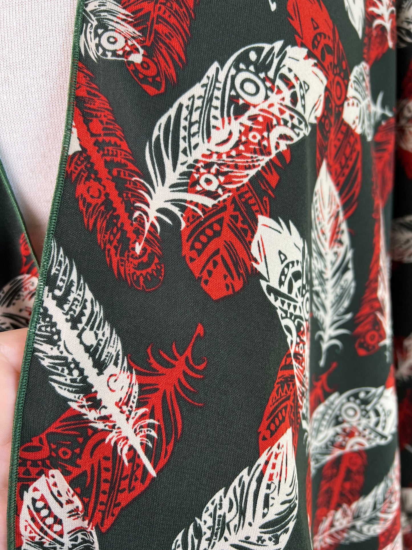 Feather Green Sleeved Kimono Various Lengths