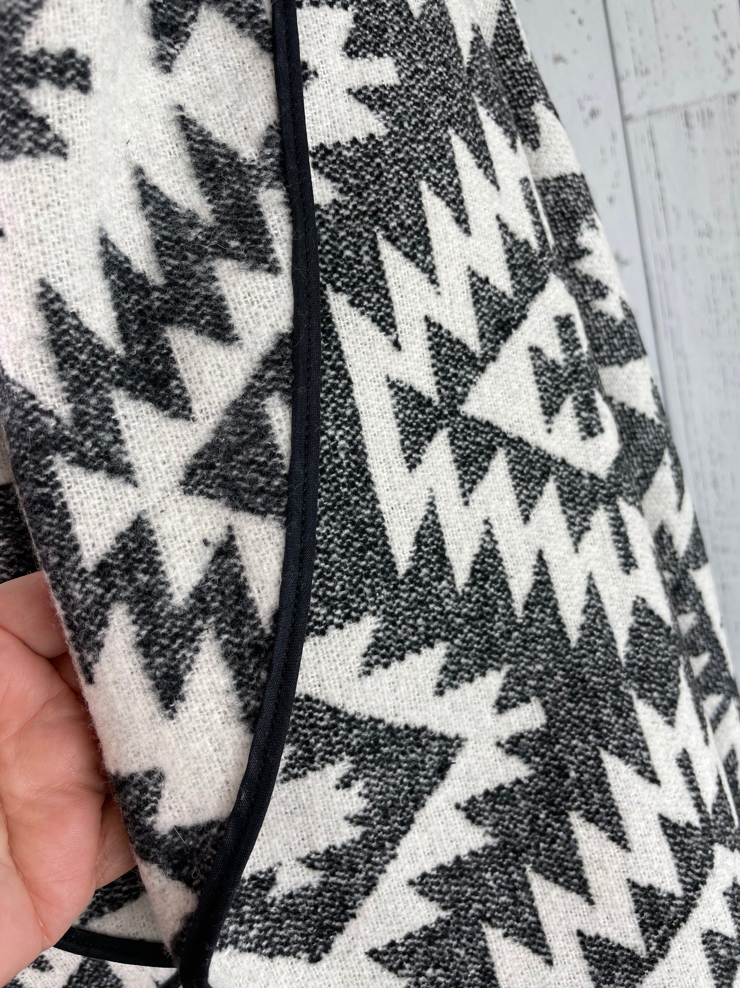 Charcoal & White Reversible Wool Blend Vest