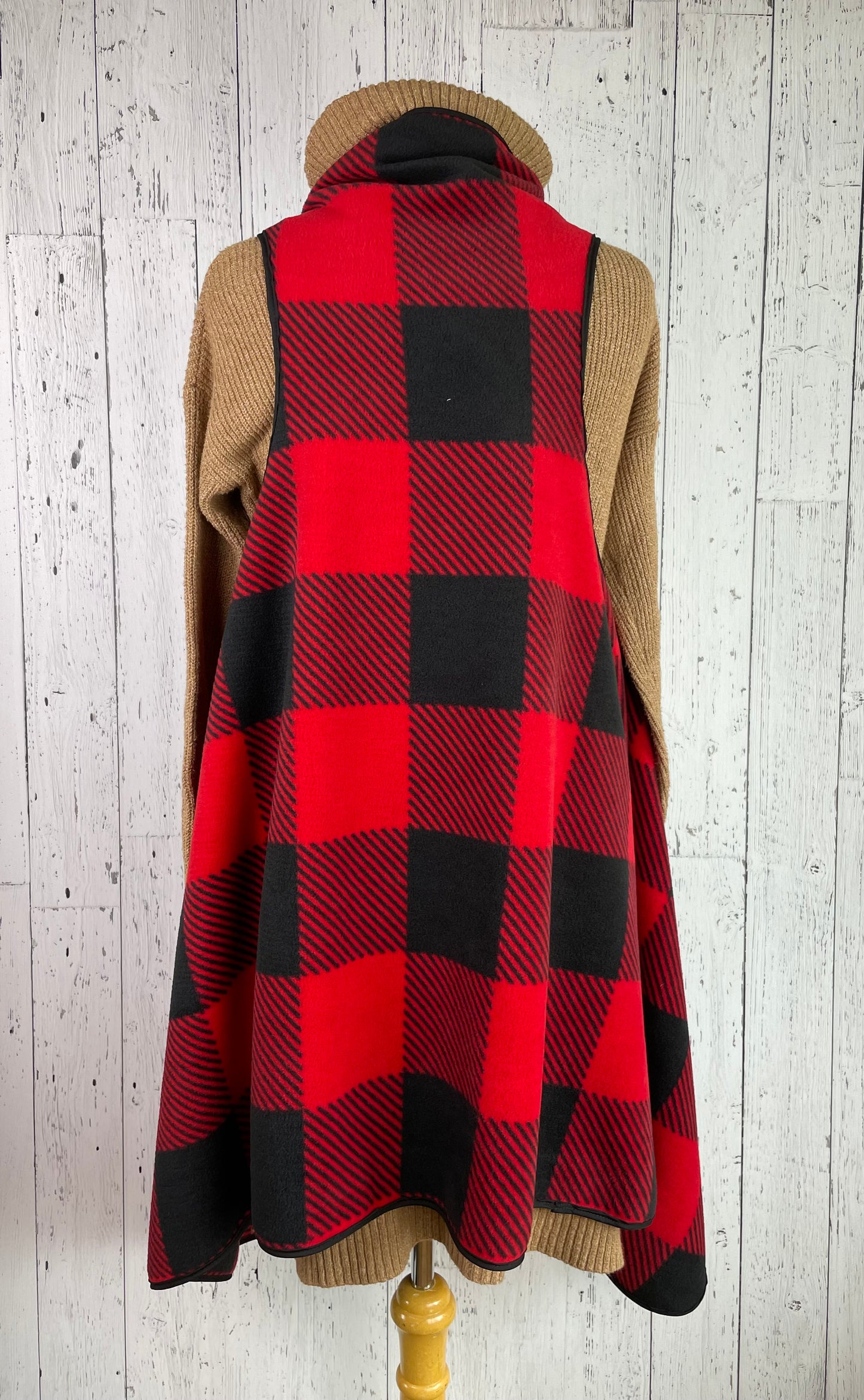 Red & Black Buffalo Plaid Fleece Vest