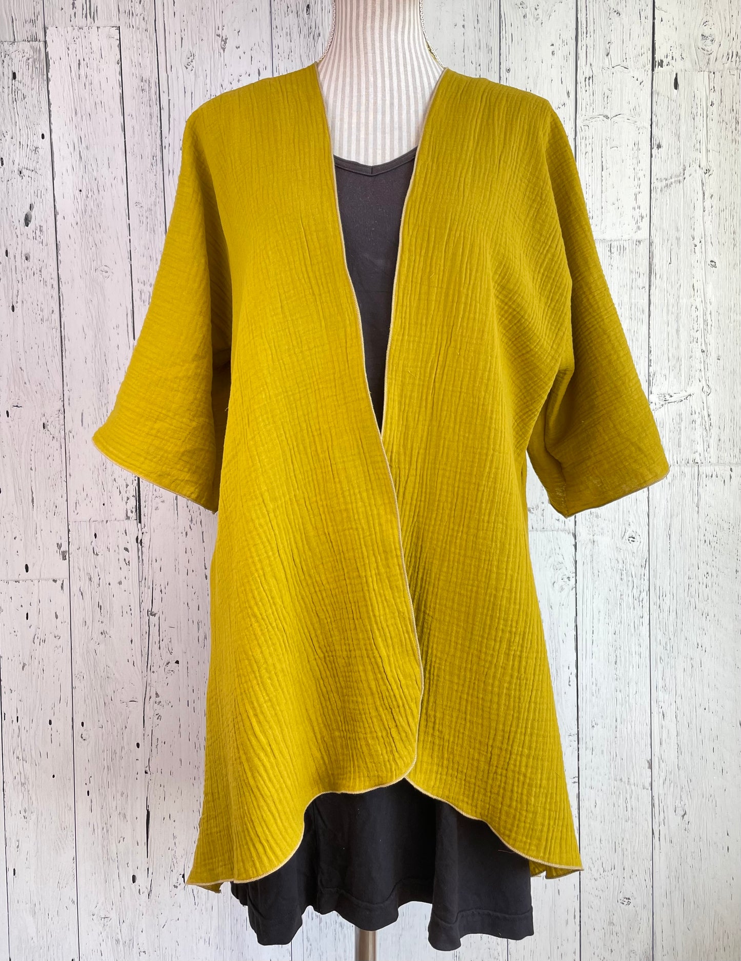 Avocado Organic Cotton Sleeved Kimono