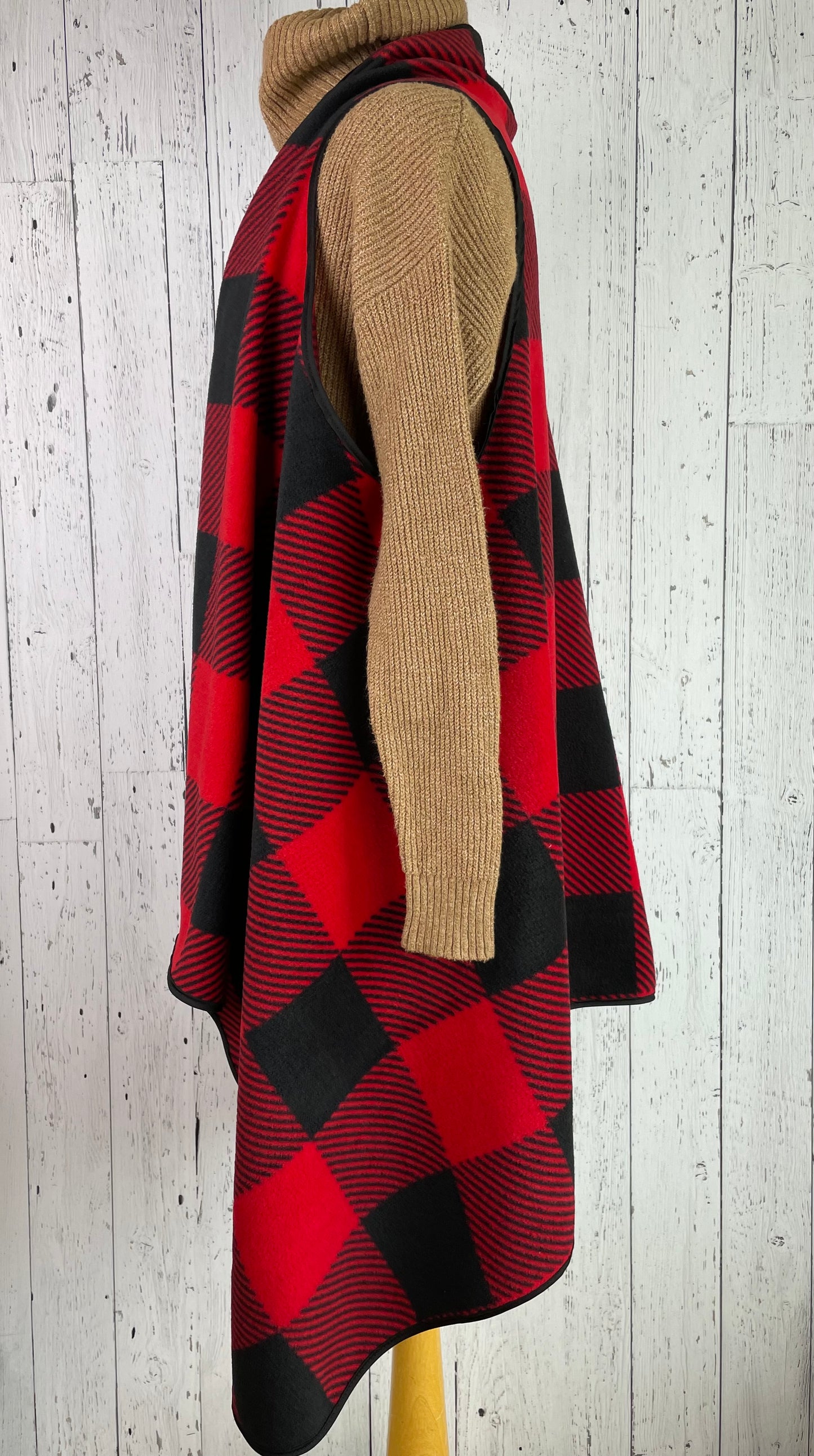 Red & Black Buffalo Plaid Fleece Vest