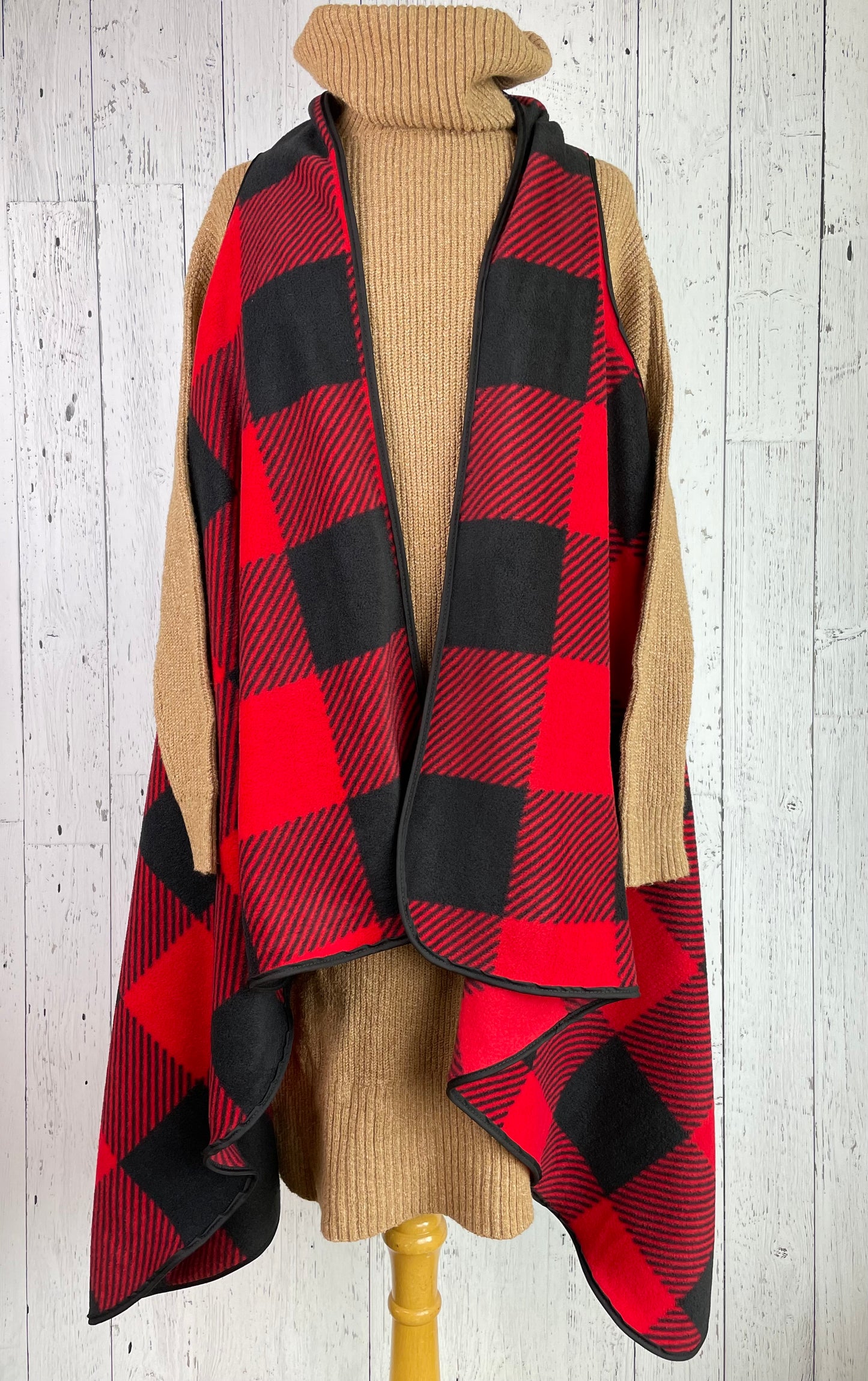 Red & Black Buffalo Plaid Fleece Vest