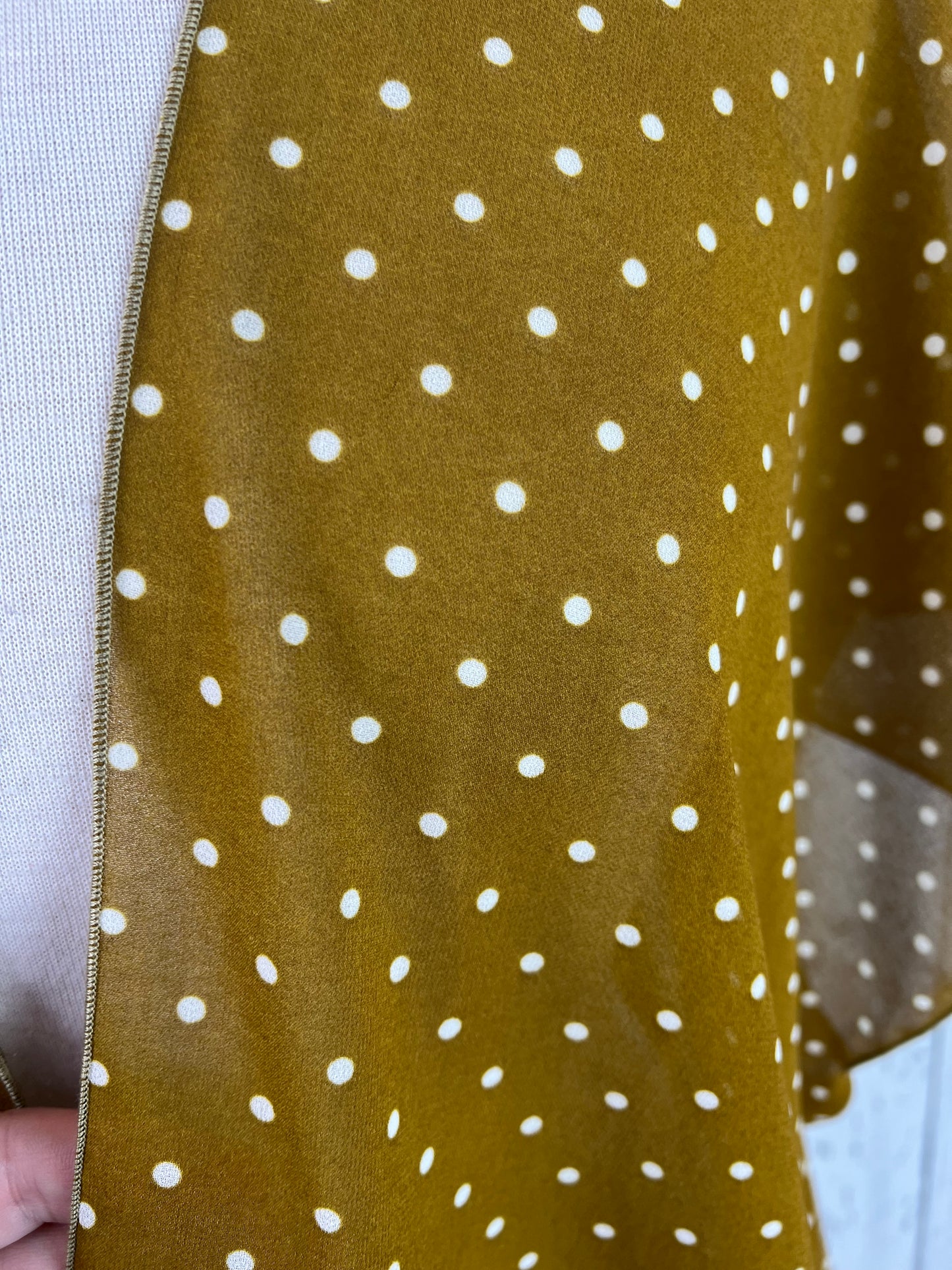 Khaki & White Polka Dot Short Sleeve Kimono
