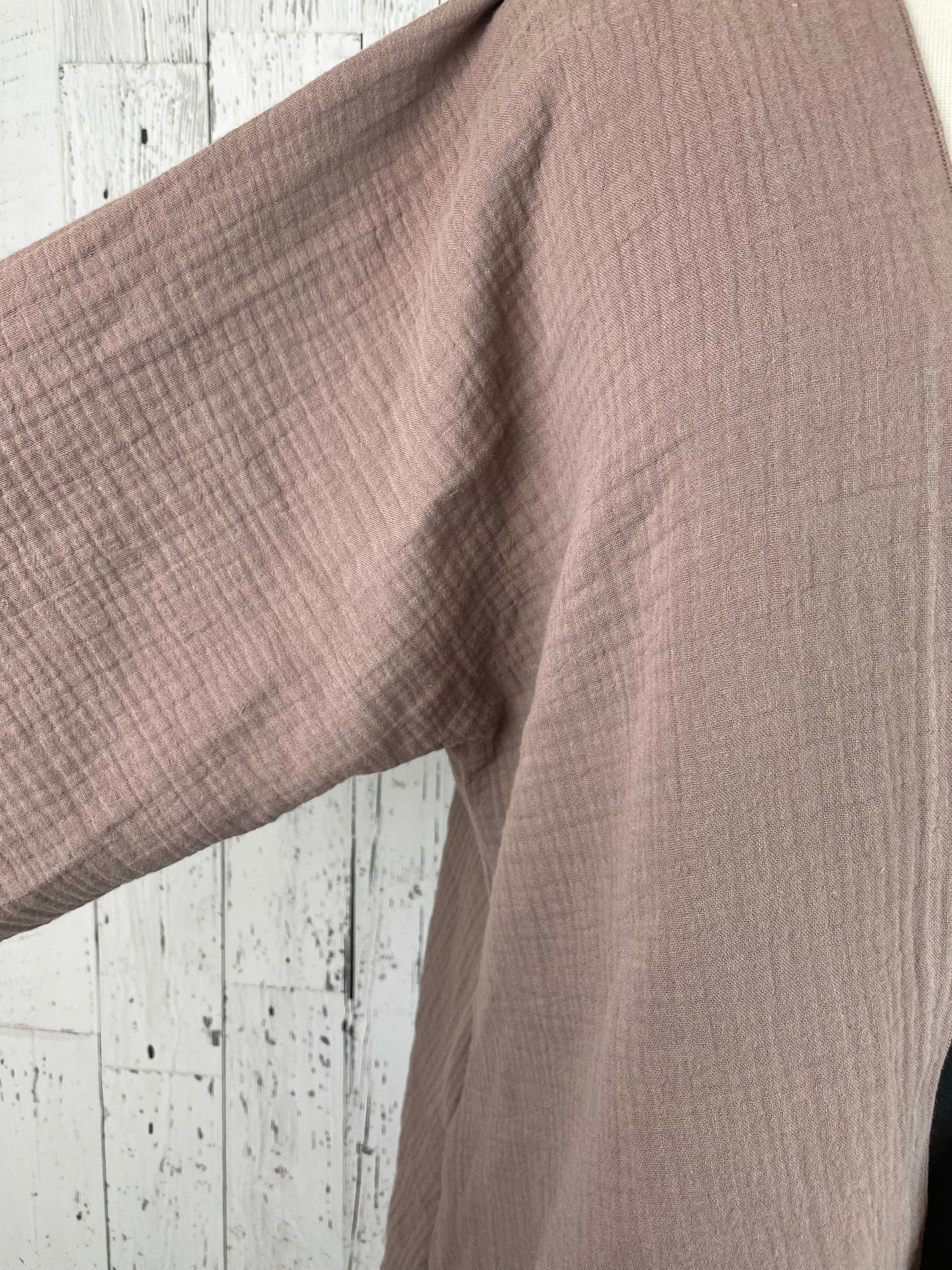 Taupe Organic Cotton Sleeved Kimono